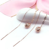 Purple Water Drop Earrings - 14K Rose Gold Plated Long Dangle Party Jewelry