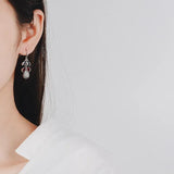 Silver Moonstone Water Droplets Pear Earrings