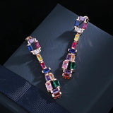 Colorful Zircon Long Stud Earrings for Party