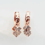 Purple Gold Plated Rose Gold Square Fringe Earrings