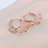 Purple Gold Plated Rose Gold Square Fringe Earrings