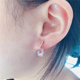 Purple Amethyst Earrings 14K Rose Gold Plated Women's Jewelry