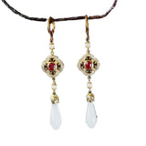 Hetian Magnolia Flower Diamond Earrings Retro Charm Women's Jewelry