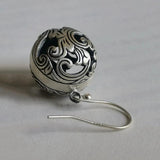 Thai Silver Hollow Spherical Cloud Earrings for Women