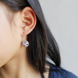 Thai Silver Hollow Spherical Cloud Earrings for Women