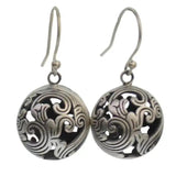 Thai Silver Hollow Spherical Cloud Earrings for Women