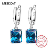 Gemstone Drop Earrings 925 Sterling Silver Women's Jewelry
