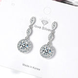 925 Silver Created Moissanite Diamond Tassel Dangle Earrings