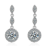 925 Silver Created Moissanite Diamond Tassel Dangle Earrings