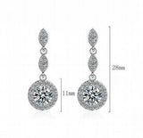 925 Silver Created Moissanite Diamond Tassel Dangle Earrings