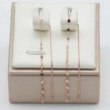 14K Rose Plated Long Kiss Chain Purple Earrings for Women