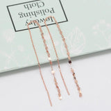 14K Rose Plated Long Kiss Chain Purple Earrings for Women