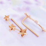14K Rose Star Earrings - Sweet and Romantic Jewelry for Engagement Party