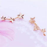 14K Rose Star Earrings - Sweet and Romantic Jewelry for Engagement Party
