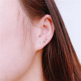 14K Rose Star Earrings - Sweet and Romantic Jewelry for Engagement Party