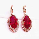 Purple Golden Ruby Earrings for Women Butterfly Crystal Wedding Jewelry