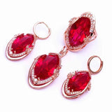 Purple Golden Ruby Earrings for Women Butterfly Crystal Wedding Jewelry