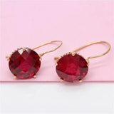 Purple 14K Rose Ruby Earrings for Women Engagement Jewelry