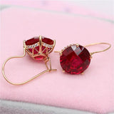 Purple 14K Rose Ruby Earrings for Women Engagement Jewelry