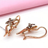 14K Rose Flower Earrings for Women Classic Daily Jewelry