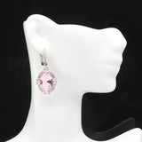 Aquamarine Pink Kunzite CZ Silver Earrings