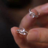 Ice Chalcedony Silver Zircon Hoop Earrings for Women