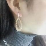 Plated 14K Rose Double Layer Droplet Earrings for Women