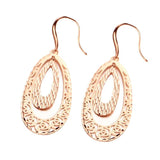 Plated 14K Rose Double Layer Droplet Earrings for Women