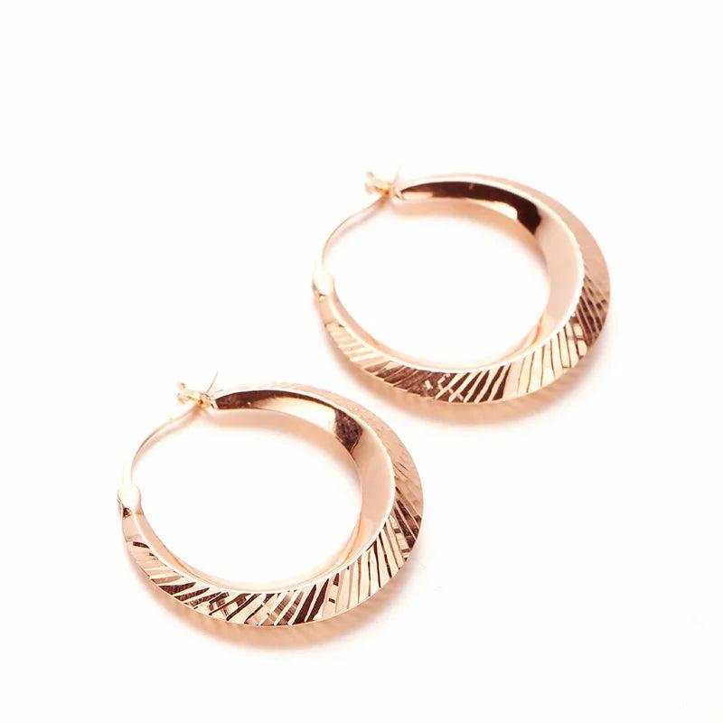 585 Rose Plated Exaggerated Earrings Classic Jewelry