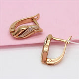Purple Leaf Earrings 14K Rose Plated Crystal Jewelry