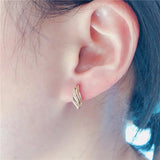 Purple Leaf Earrings 14K Rose Plated Crystal Jewelry
