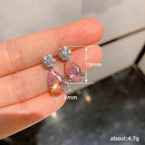 Gemstone Flower 925 Silver Bridesmaid Earrings