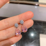 Gemstone Flower 925 Silver Bridesmaid Earrings
