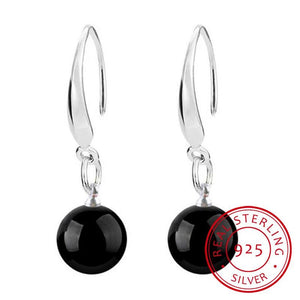 925 Silver Agate Tassel Earrings for Women