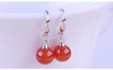 925 Silver Agate Tassel Earrings for Women