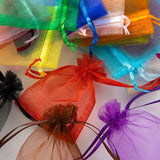 50Pcs/Lot Sheer Organza Bags Drawstring Pouches Christmas Candy Wedding
