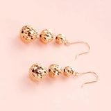 Purple Plated 14k Rose Beaded Tassel Earrings for Ladies