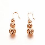 Purple Plated 14k Rose Beaded Tassel Earrings for Ladies