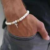 Men's Hematite Gems & Steel Bracelet Set