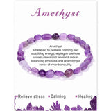 Natural Amethysts Bracelet with Gemstone Beads
