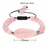 Rose Quartzs Beaded Bracelet Healing Gem Stone Crystal Jewelry