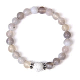 Coffee Stripe Agates Gem Stone Bracelet for Women Men