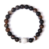 Coffee Stripe Agates Gem Stone Bracelet for Women Men
