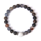 Coffee Stripe Agates Gem Stone Bracelet for Women Men