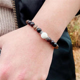 Coffee Stripe Agates Gem Stone Bracelet for Women Men