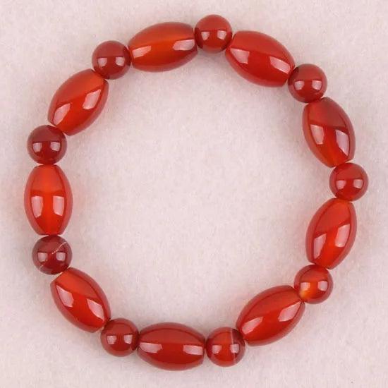 Carnelian Bead Bracelet Stretch Bangle
