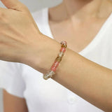 8mm Natural Stone Beaded Bracelets for Lover Dad Mother Gems Bracelet With Card