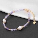 Natural Crystal Stone Bracelet Freshwater Pearl Charm Bracelet