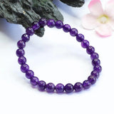 8mm Round Purple Natural Amethyst Jade Chalcedony Bracelets