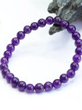 8mm Round Purple Natural Amethyst Jade Chalcedony Bracelets